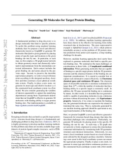 Generating 3D Molecules for Target Protein Binding