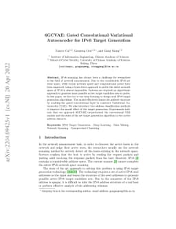 6GCVAE: Gated Convolutional Variational Autoencoder for IPv6 Target
  Generation