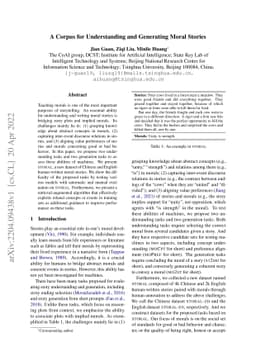 A Corpus for Understanding and Generating Moral Stories