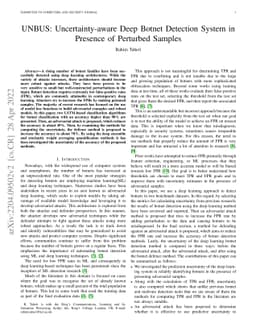 UNBUS: Uncertainty-aware Deep Botnet Detection System in Presence of
  Perturbed Samples