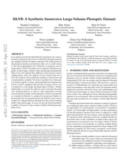 SILVR: A Synthetic Immersive Large-Volume Plenoptic Dataset
