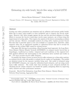 Estimating city-wide hourly bicycle flow using a hybrid LSTM MDN