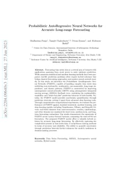 Probabilistic AutoRegressive Neural Networks for Accurate Long-range
  Forecasting