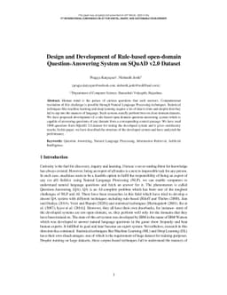 Design and Development of Rule-based open-domain Question-Answering
  System on SQuAD v2.0 Dataset