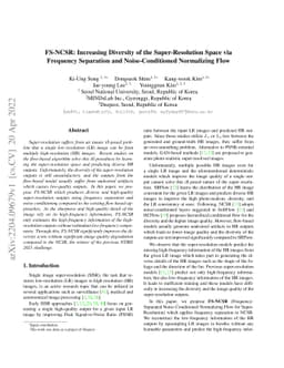 FS-NCSR: Increasing Diversity of the Super-Resolution Space via
  Frequency Separation and Noise-Conditioned Normalizing Flow