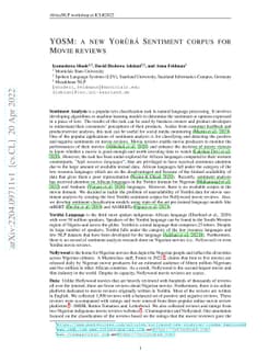 yosm: A new yoruba sentiment corpus for movie reviews