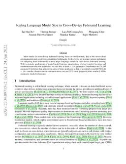Scaling Language Model Size in Cross-Device Federated Learning