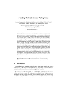 Matching Writers to Content Writing Tasks