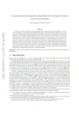A majorization-minimization algorithm for nonnegative binary matrix
  factorization