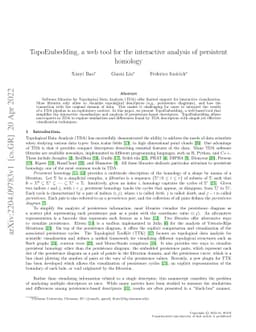 TopoEmbedding, a web tool for the interactive analysis of persistent
  homology