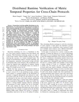 Distributed Runtime Verification of Metric Temporal Properties for
  Cross-Chain Protocols