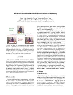 Persistent-Transient Duality in Human Behavior Modeling