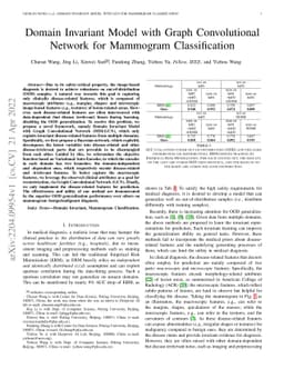 Domain Invariant Model with Graph Convolutional Network for Mammogram
  Classification