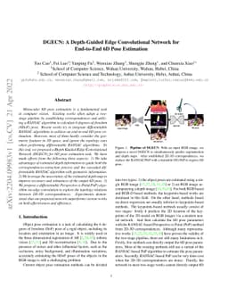DGECN: A Depth-Guided Edge Convolutional Network for End-to-End 6D Pose
  Estimation