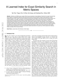 A Learned Index for Exact Similarity Search in Metric Spaces
