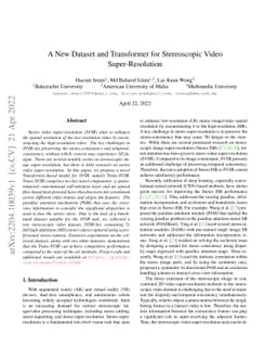 A New Dataset and Transformer for Stereoscopic Video Super-Resolution