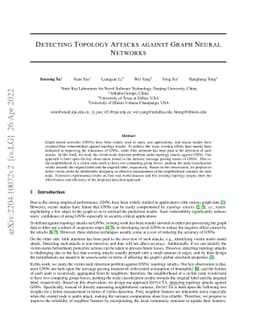 Detecting Topology Attacks against Graph Neural Networks