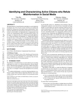 Identifying and Characterizing Active Citizens who Refute Misinformation
  in Social Media