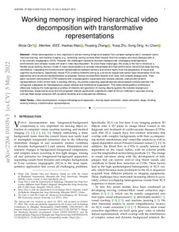 Working memory inspired hierarchical video decomposition with
  transformative representations