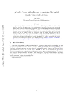 A Multi-Person Video Dataset Annotation Method of Spatio-Temporally
  Actions
