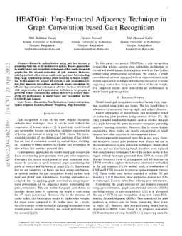 HEATGait: Hop-Extracted Adjacency Technique in Graph Convolution based
  Gait Recognition