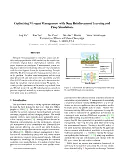Optimizing Nitrogen Management with Deep Reinforcement Learning and Crop
  Simulations