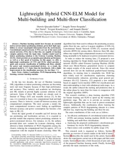 Lightweight Hybrid CNN-ELM Model for Multi-building and Multi-floor
  Classification