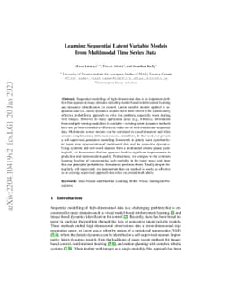 Learning Sequential Latent Variable Models from Multimodal Time Series
  Data