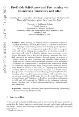PreTraM: Self-Supervised Pre-training via Connecting Trajectory and Map