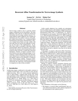 Recurrent Affine Transformation for Text-to-image Synthesis