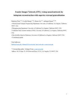 Fourier Imager Network (FIN): A deep neural network for hologram
  reconstruction with superior external generalization