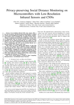 Privacy-preserving Social Distance Monitoring on Microcontrollers with
  Low-Resolution Infrared Sensors and CNNs