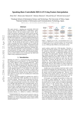 Speaking-Rate-Controllable HiFi-GAN Using Feature Interpolation