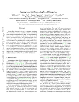 Spacing Loss for Discovering Novel Categories