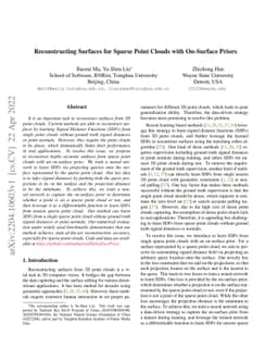 Reconstructing Surfaces for Sparse Point Clouds with On-Surface Priors