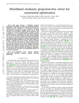 Distributed stochastic projection-free solver for constrained
  optimization