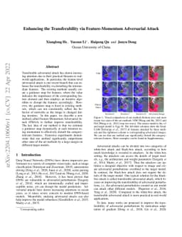 Enhancing the Transferability via Feature-Momentum Adversarial Attack