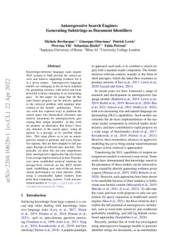 Autoregressive Search Engines: Generating Substrings as Document
  Identifiers