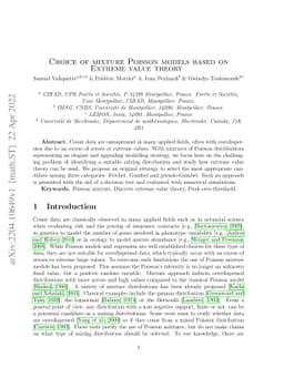 Choice of mixture Poisson models based on Extreme value theory