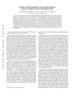 3D pride without 2D prejudice: Bias-controlled multi-level generative
  models for structure-based ligand design