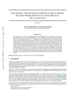Paramixer: Parameterizing Mixing Links in Sparse Factors Works Better
  than Dot-Product Self-Attention