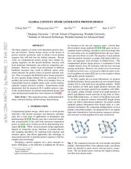 Generative De Novo Protein Design with Global Context