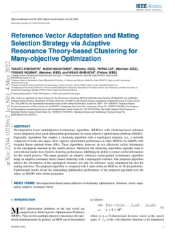 Reference Vector Adaptation and Mating Selection Strategy via Adaptive
  Resonance Theory-based Clustering for Many-objective Optimization