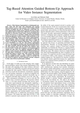 Tag-Based Attention Guided Bottom-Up Approach for Video Instance
  Segmentation