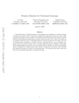 Memory Bounds for Continual Learning