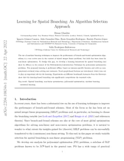 Learning for Spatial Branching: An Algorithm Selection Approach