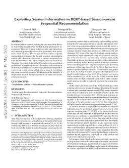 Exploiting Session Information in BERT-based Session-aware Sequential
  Recommendation