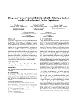 Designing Trustworthy User Interfaces for the Voluntary Carbon Market: A
  Randomized Online Experiment