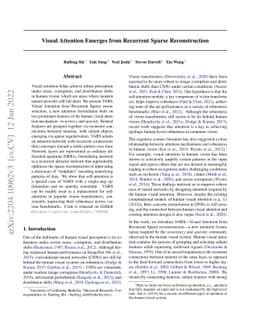 Visual Attention Emerges from Recurrent Sparse Reconstruction