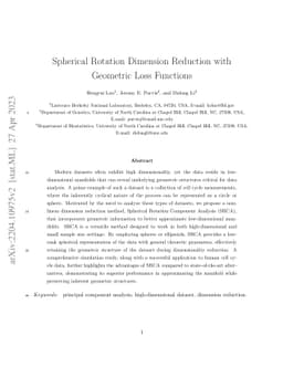 Spherical Rotation Dimension Reduction with Geometric Loss Functions